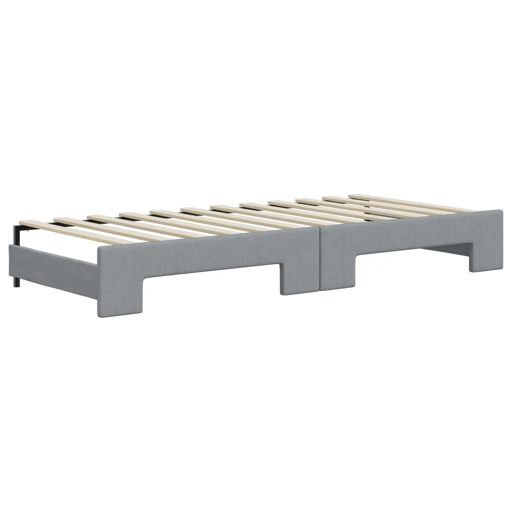 Divano Letto con Letto Estraibile Grigio Chiaro 90x200 Tessuto 3197530