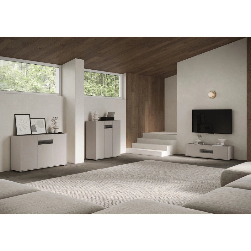 Madia moderna 4 ante 174x40x81 cm Riflesso - Cashmere