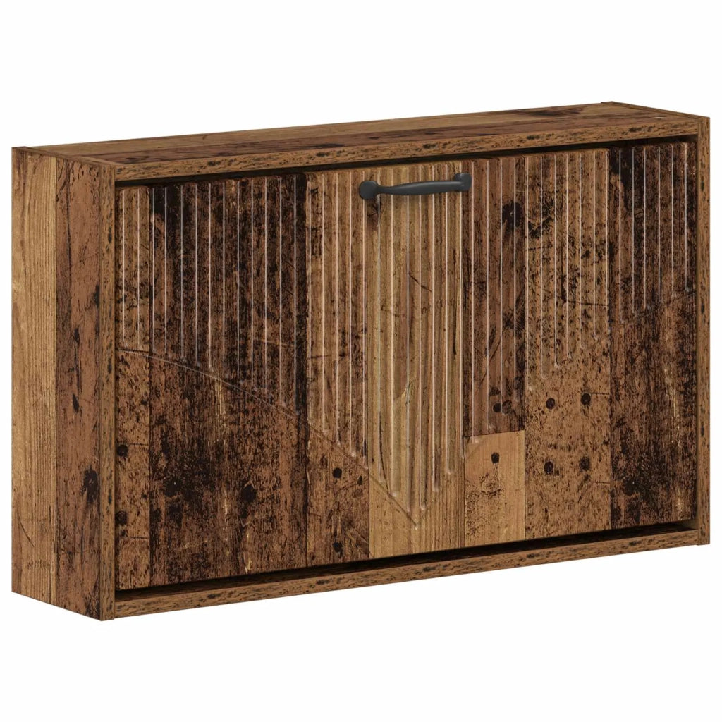 Mobiletto per Scarpe da Muro HOORN 71 x 17 x 43 cm Legno antico 897293