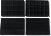 Tray Organizer Premium - Set di 4 contenitori in velluto per l'archiviazione di bracciali, collane e anelli - Contenitori con inserti a cassetta per donne e ragazze.