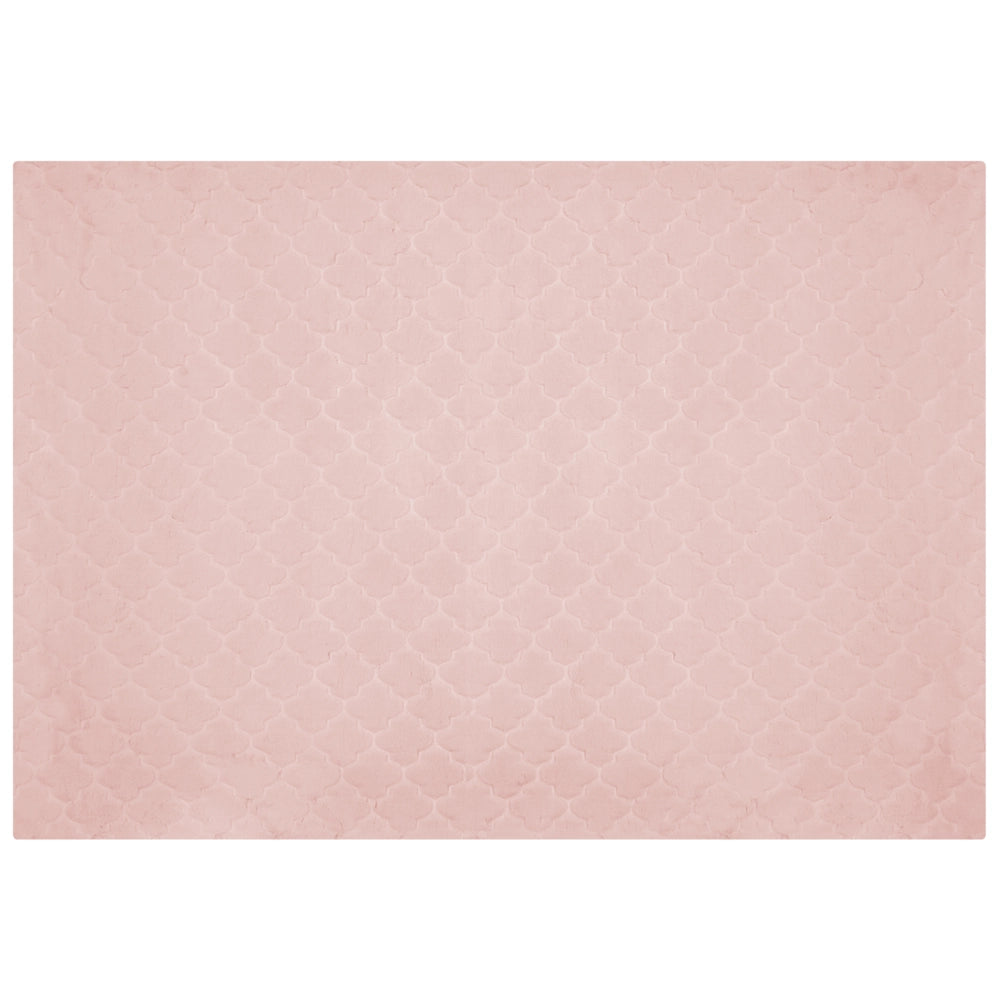 Tappeto in pelle sintetica di coniglio rosa 160 x 230 cm motivo a rete soggiorno camera da letto