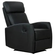 Poltrona Relax Reclinabile, Regolabile ed Ergonomica, in Pelle PU con Imbottitura, per Casa e Ufficio, 65x92x100 cm, Nera