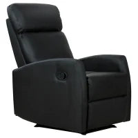 Poltrona Relax Reclinabile, Regolabile ed Ergonomica, in Pelle PU con Imbottitura, per Casa e Ufficio, 65x92x100 cm, Nera