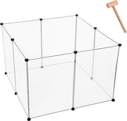 Recinzione per Cani, Gatti e Conigli - Basso - 102x102x70 cm - Translucido