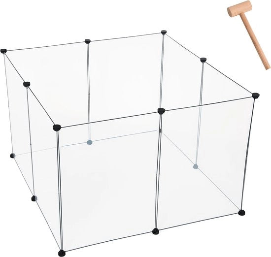 Recinzione per Cani, Gatti e Conigli - Basso - 102x102x70 cm - Translucido