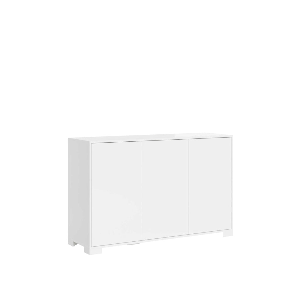 Madia 3 ante 130x40x83 cm bianco lucido - LUMINA