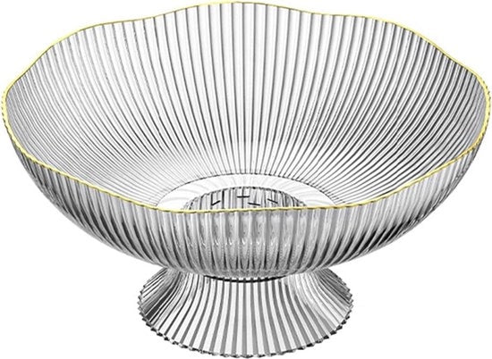 Sottopiede decorativo con scarico - Contenitore per frutta per tavolo salotto - Translucido