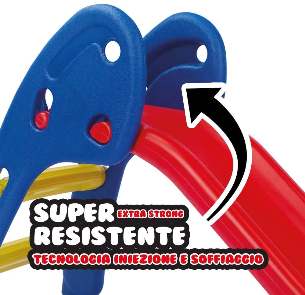Scivolo per bambini da casa da giardino da casa interno grande 3 anni grandi da casa 2 anni altezza 63 cm (Giallo e Verd