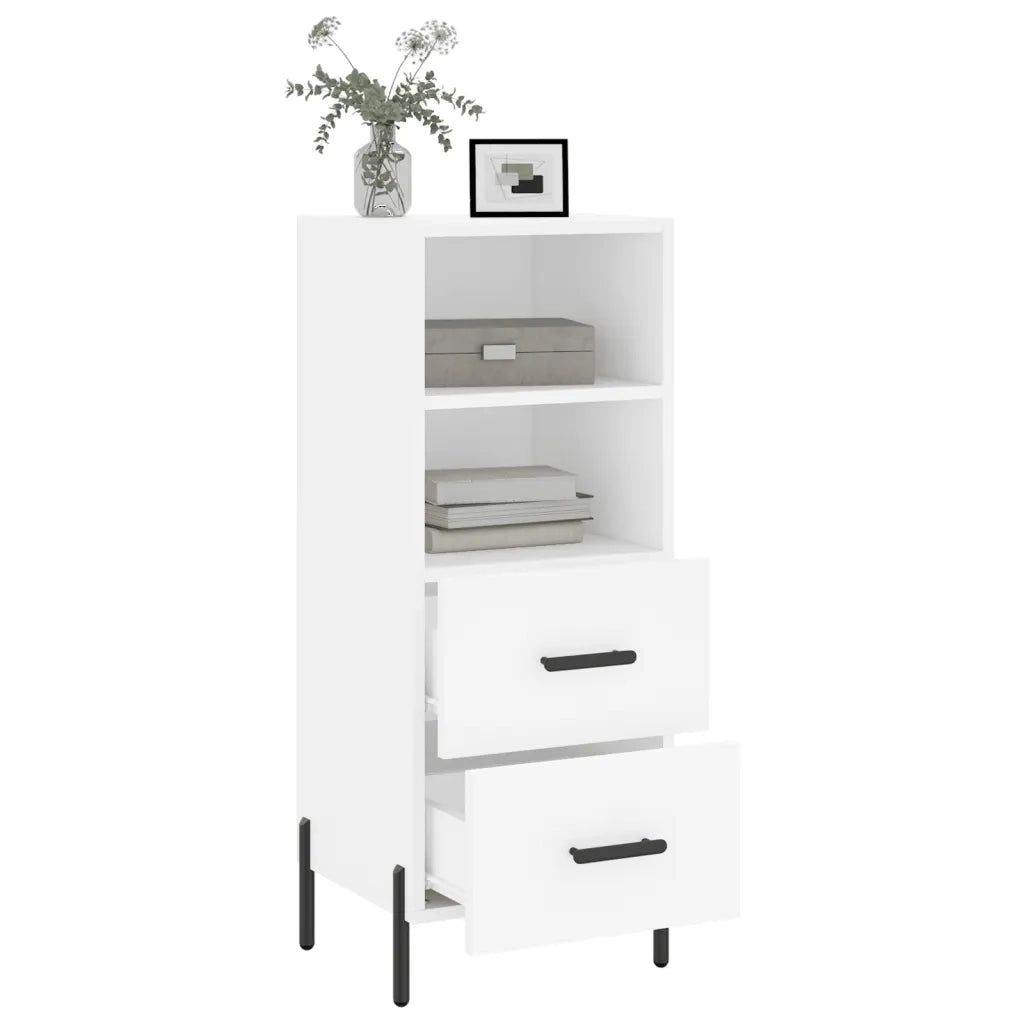 Credenza Bianca 34,5x34x90 cm in Legno Multistrato 828676