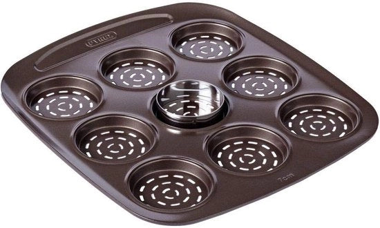 Piatto per pizza in acciaio nero mini 9-vacche