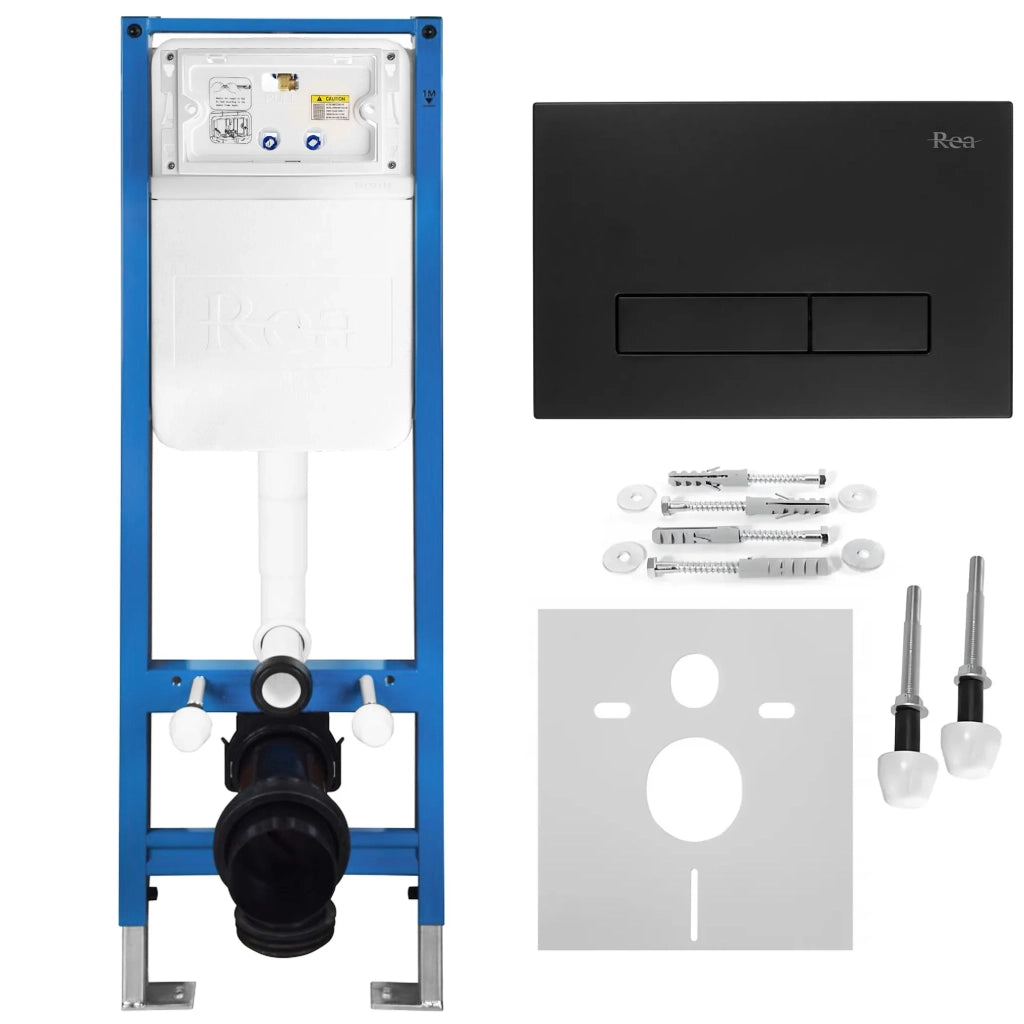 Set Telaio Da Incasso Per Wc 024n Con Pulsante Hd Black