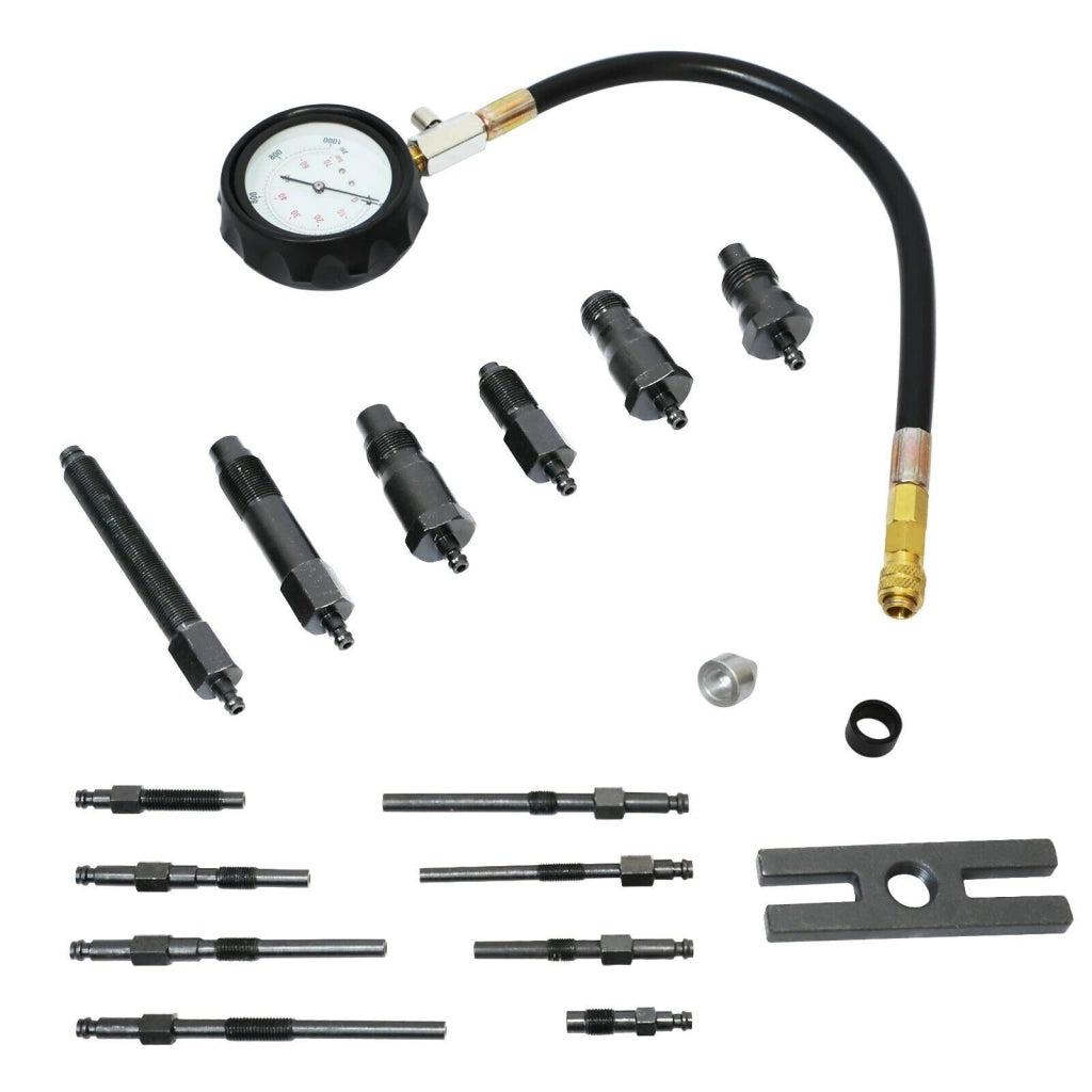 Tester di Compressione Kit 14 pz per Motori Diesel Misuratore Manometro