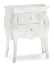 Comodino bombato 2 cassetti legno bianco opaco 49x29x61 (1018) - Mobili 2G