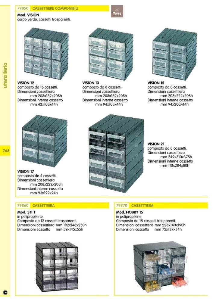 2pz cassettiera terry "vision 21" a 8 scomparti cod:ferx.6421