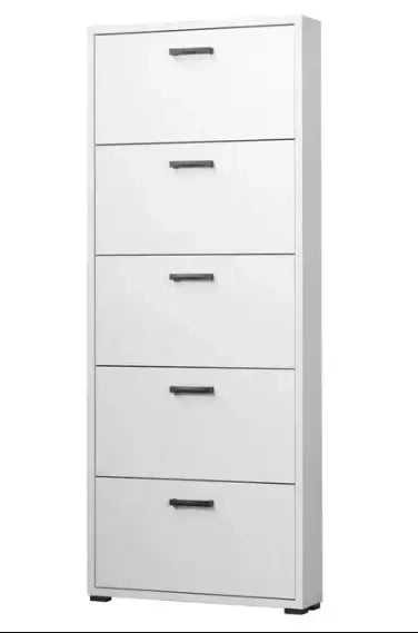 Scarpiera 5 ante bianco cemento già montato L75.3 H151.8 P18