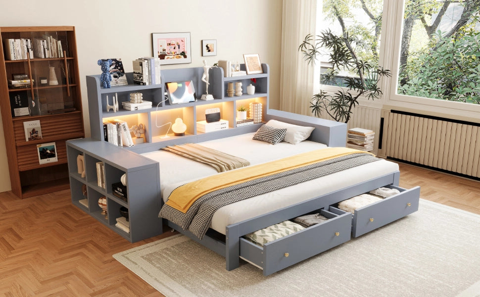 divano letto multifunzione mdf grigio 115 x 230 cm