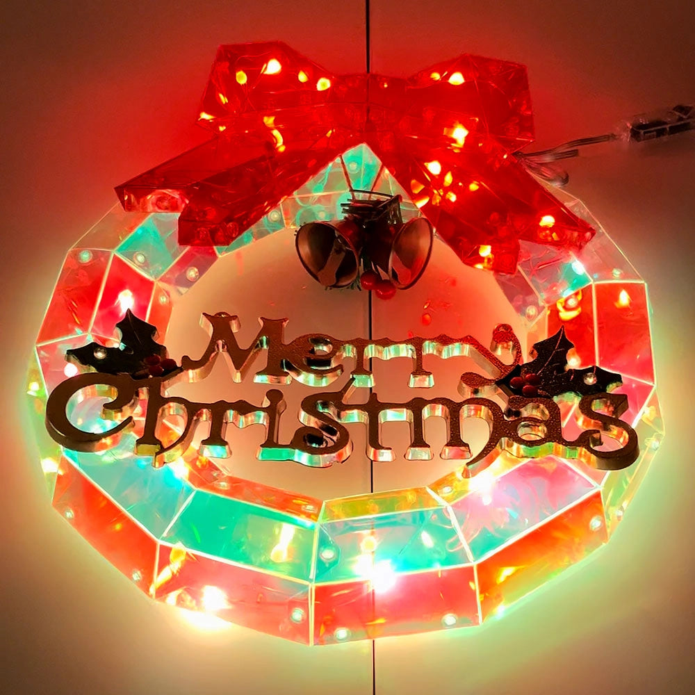 Figura luminosa Ghirlanda 3D 30 Led per decorazioni natalizie USB luci bluetooth gestite APP