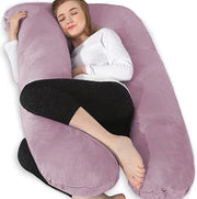 Cuscino per gravidanza a forma di U - Cuscino laterale con copertura - Cuscino per alimentazione grande - Blu scuro