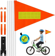 Bandiera per Bicicletta per Bambini - Stendardo Acquaparato - Bicicletta con Disegno di Dinosauro - Bandiera di Sicurezza - Facile da Installare - Incluso 5 Alberi di Bandiera - Accessorio per Bicicletta