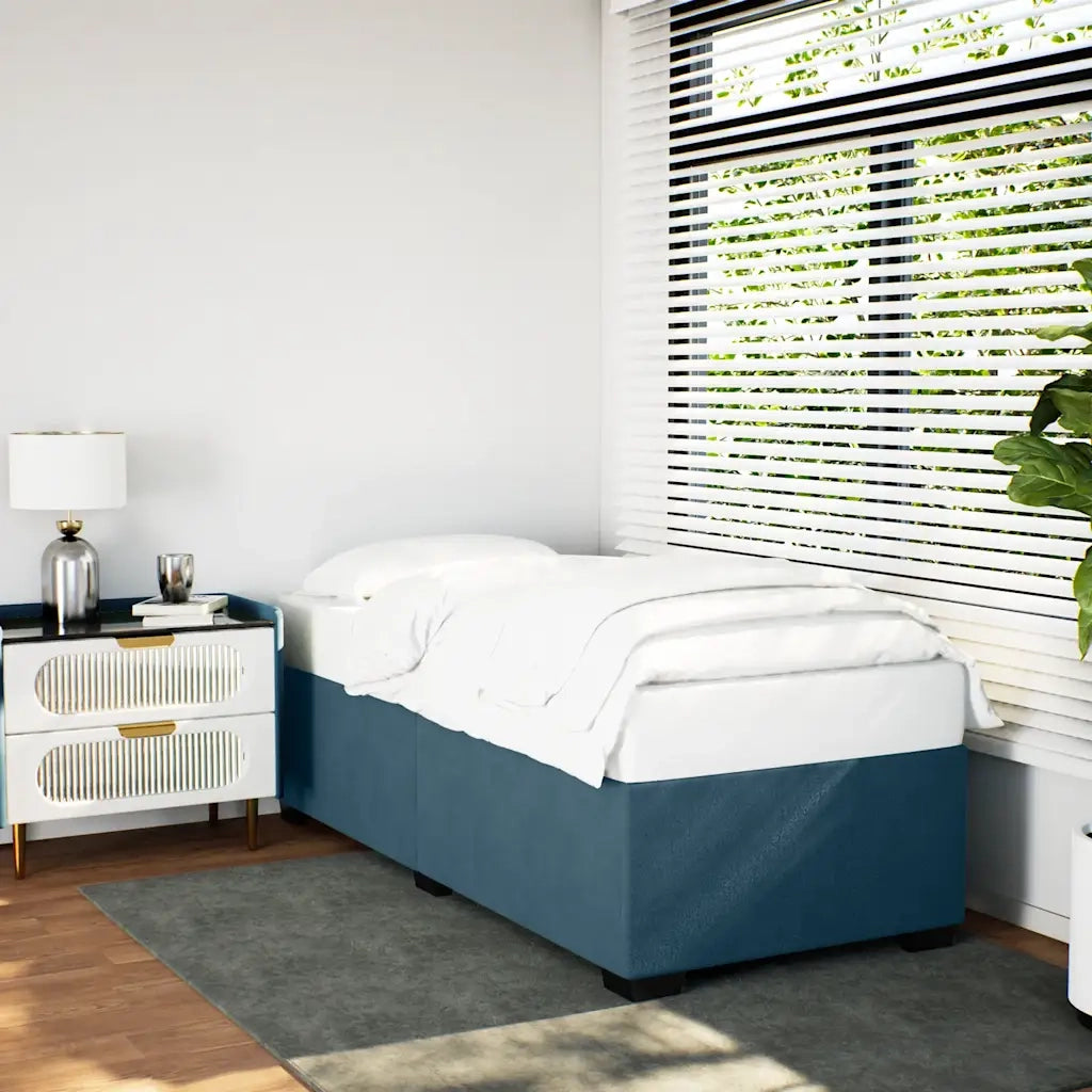 Letto singolo | Letto per adulti | Giroletto Blu 90x190 cm in Velluto
