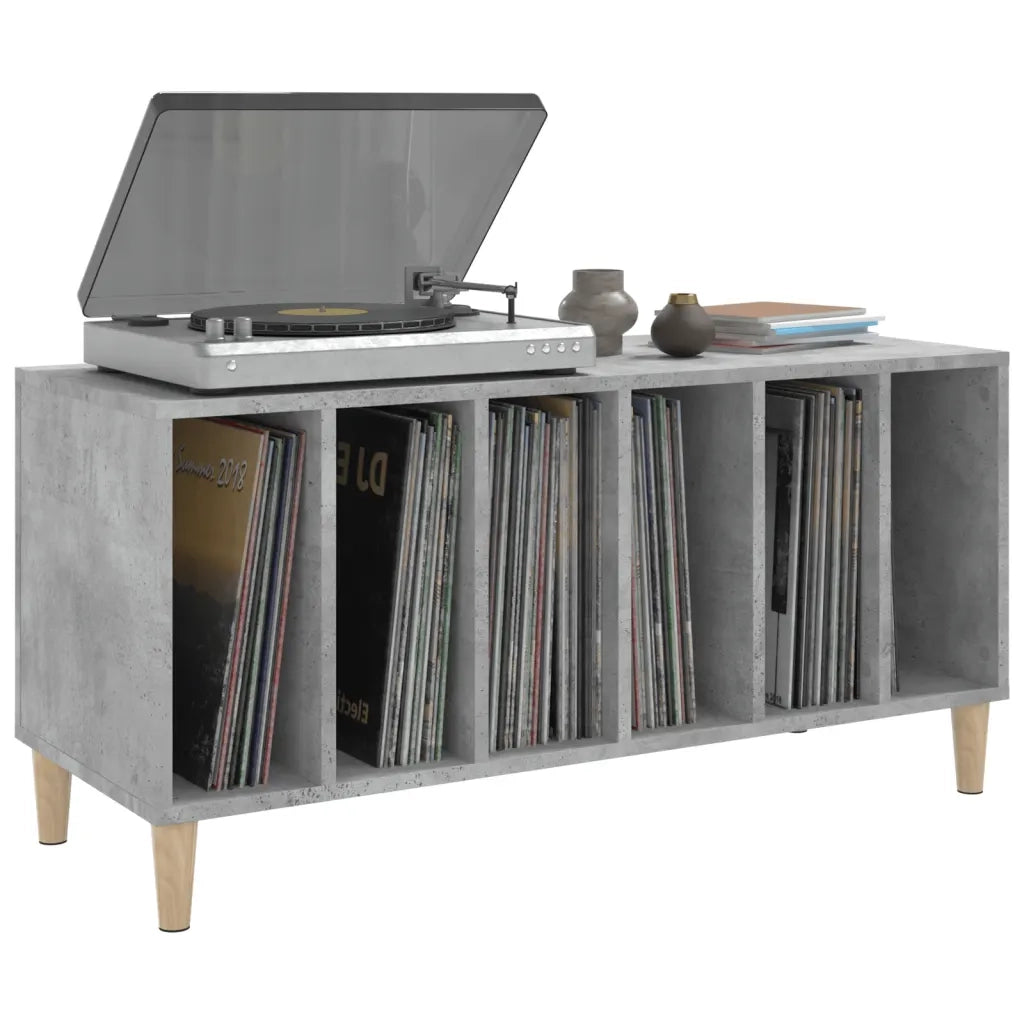 Mobile Porta Dischi Grigio Cemento 100x38x48 Legno Multistrato 831977