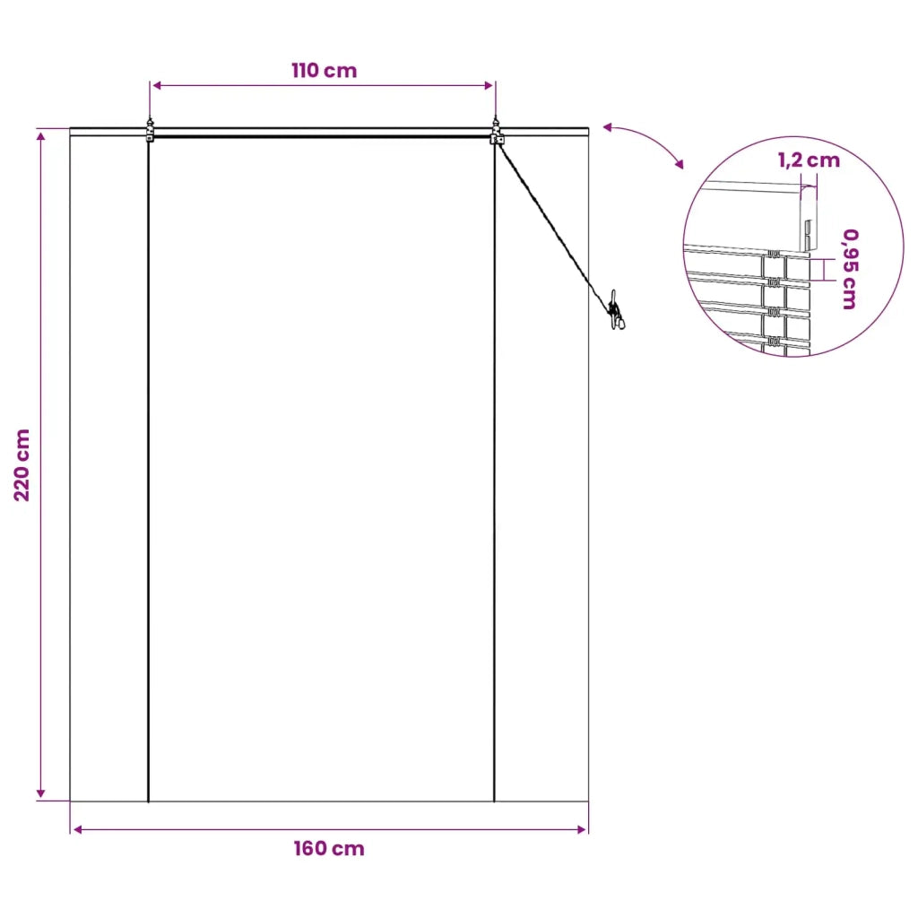 Tenda a rullo Natura 160 x 220 cm Bambù 42039767