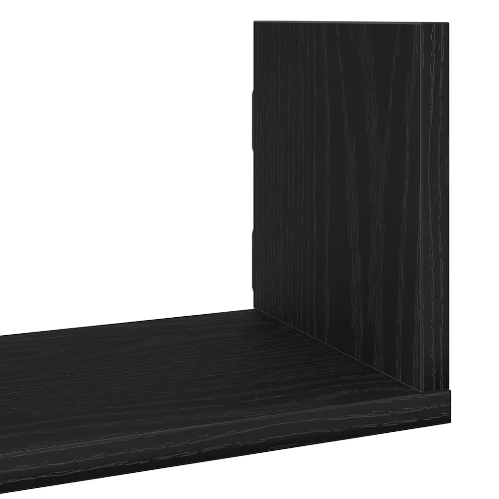 3 pz Mensole da Parete | Scaffali a Parete | Ripiano a parete Rovere Nero 58x18x18 cm in Truciolato