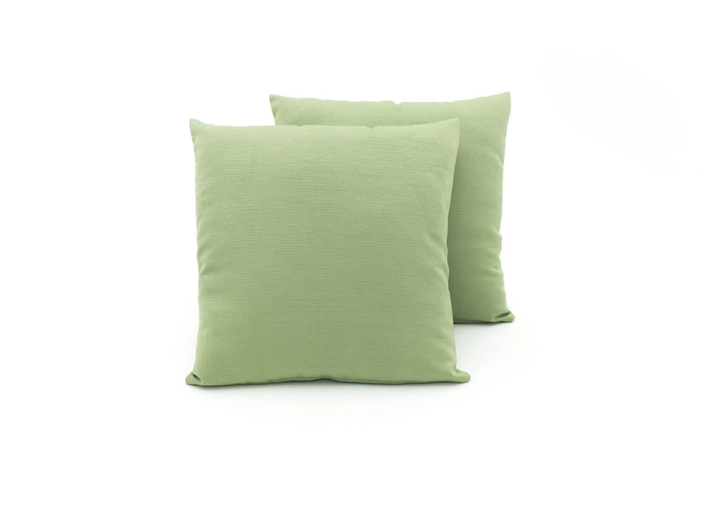 Coppia Cuscini Arredo Imbottiti Tessuto Ottoman In Tinta Unita Colore Verde 40 - 60x60 - Verde 40