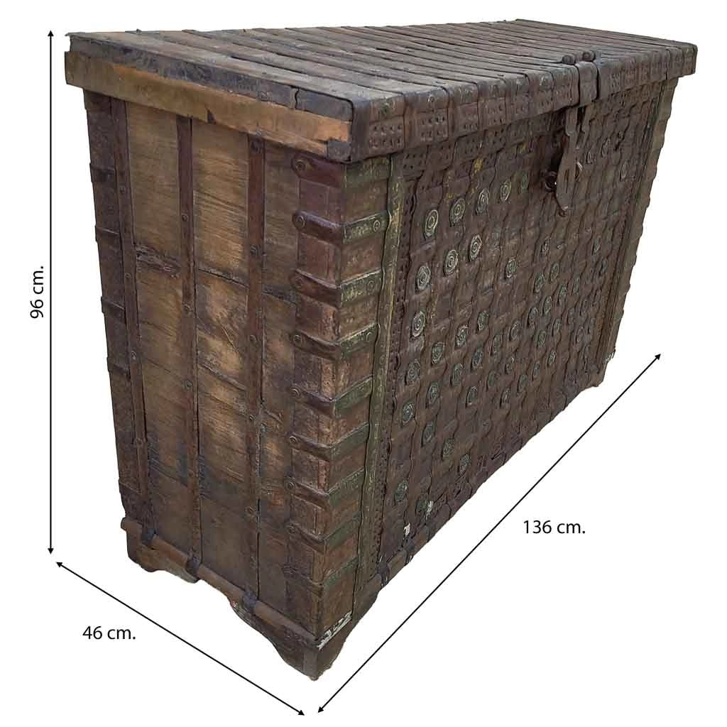Baule in legno fatta a mano 136x46x96h cm