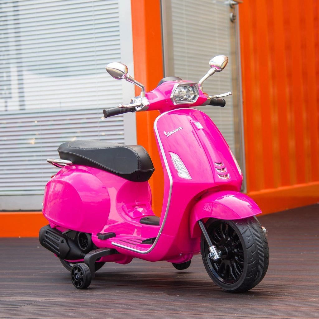 Scooter Elettrico Bambini Vespa 6V ¨C zephmum ¨C Rosa 107x47x73 cm