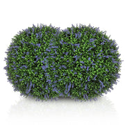 Set di 2 Piante Artificiali a Sfera con Fiori di Lavanda per Casa e Giardino ?42 cm, Verde e Viola