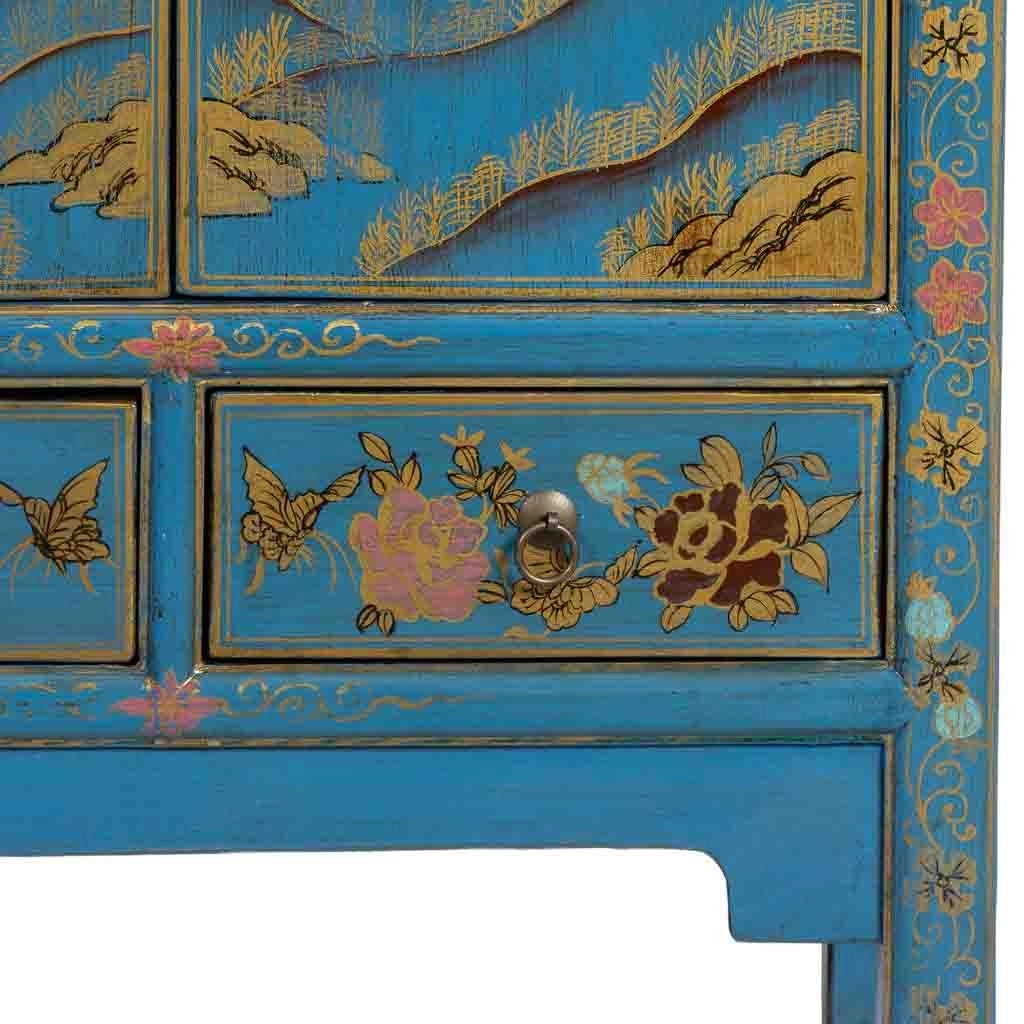 Armadio in legno blu 80x38,5x174,5cm