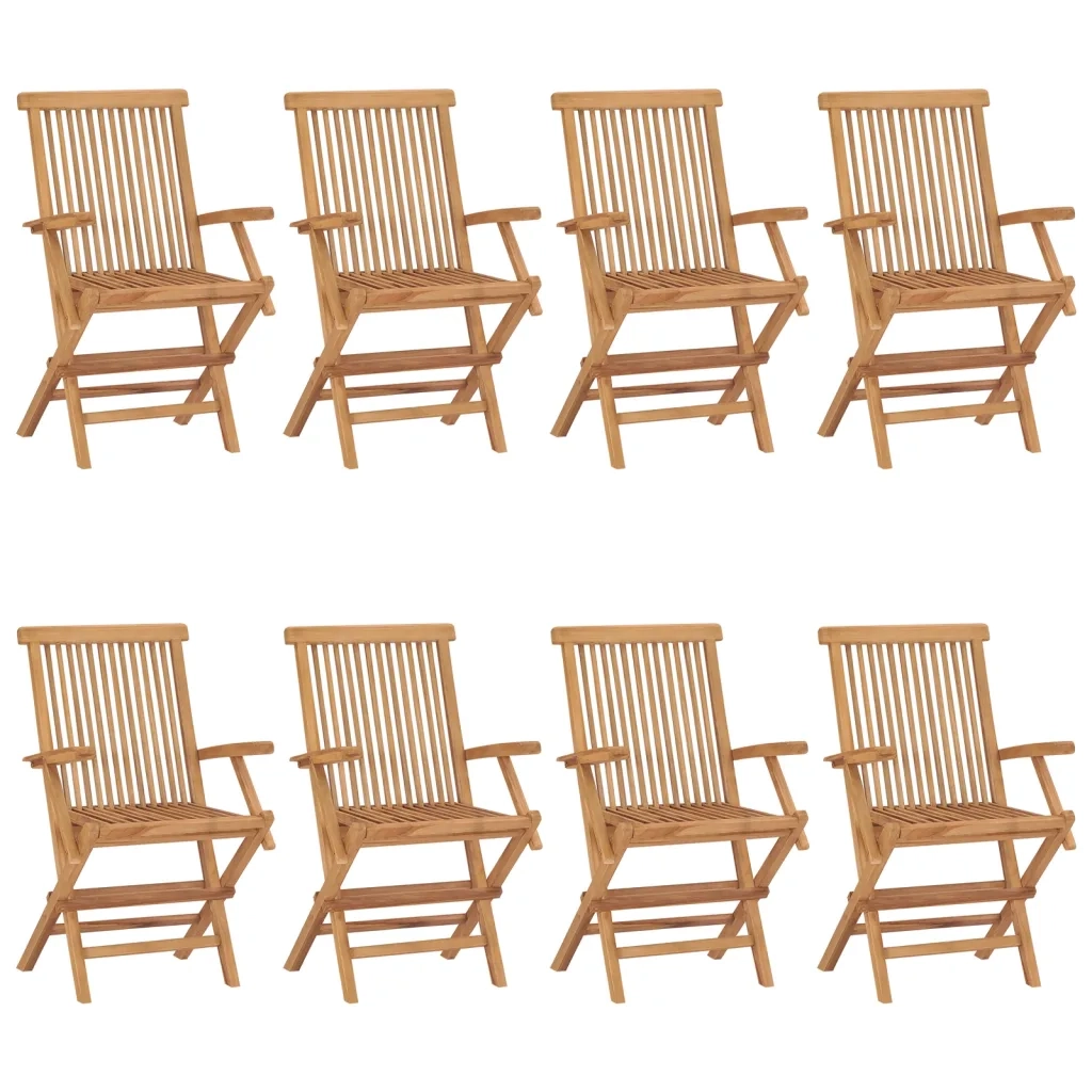Sedie da Giardino con Cuscini Rosso Vino 8 pz Massello di Teak cod mxl 45127