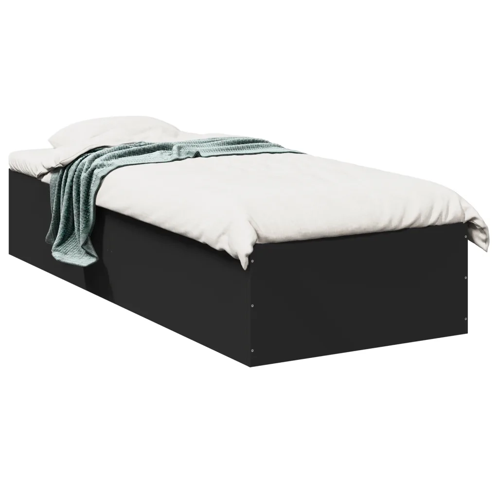 Giroletto-Struttura Letto Nero 75x190 cm in Legno Multistrato 420129