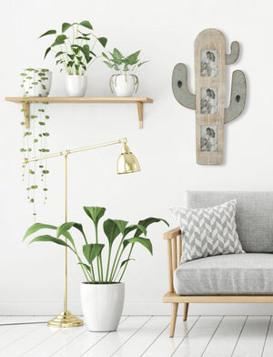 Cornice da Muro Cactus 39x3x71,5 cm in Ferro e MDF