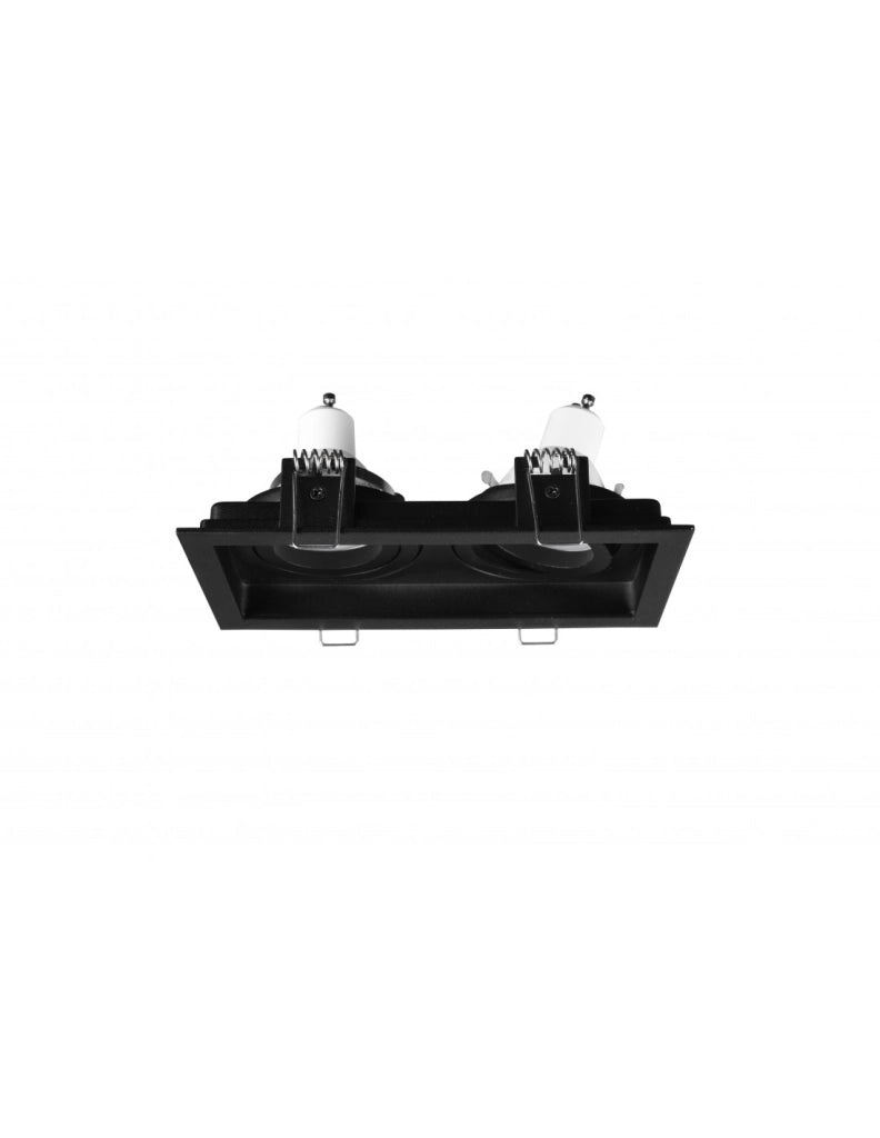 Faretto da Incasso Rettangolare Kenai 2xGU10 Nero L17 cm Trio Lighting