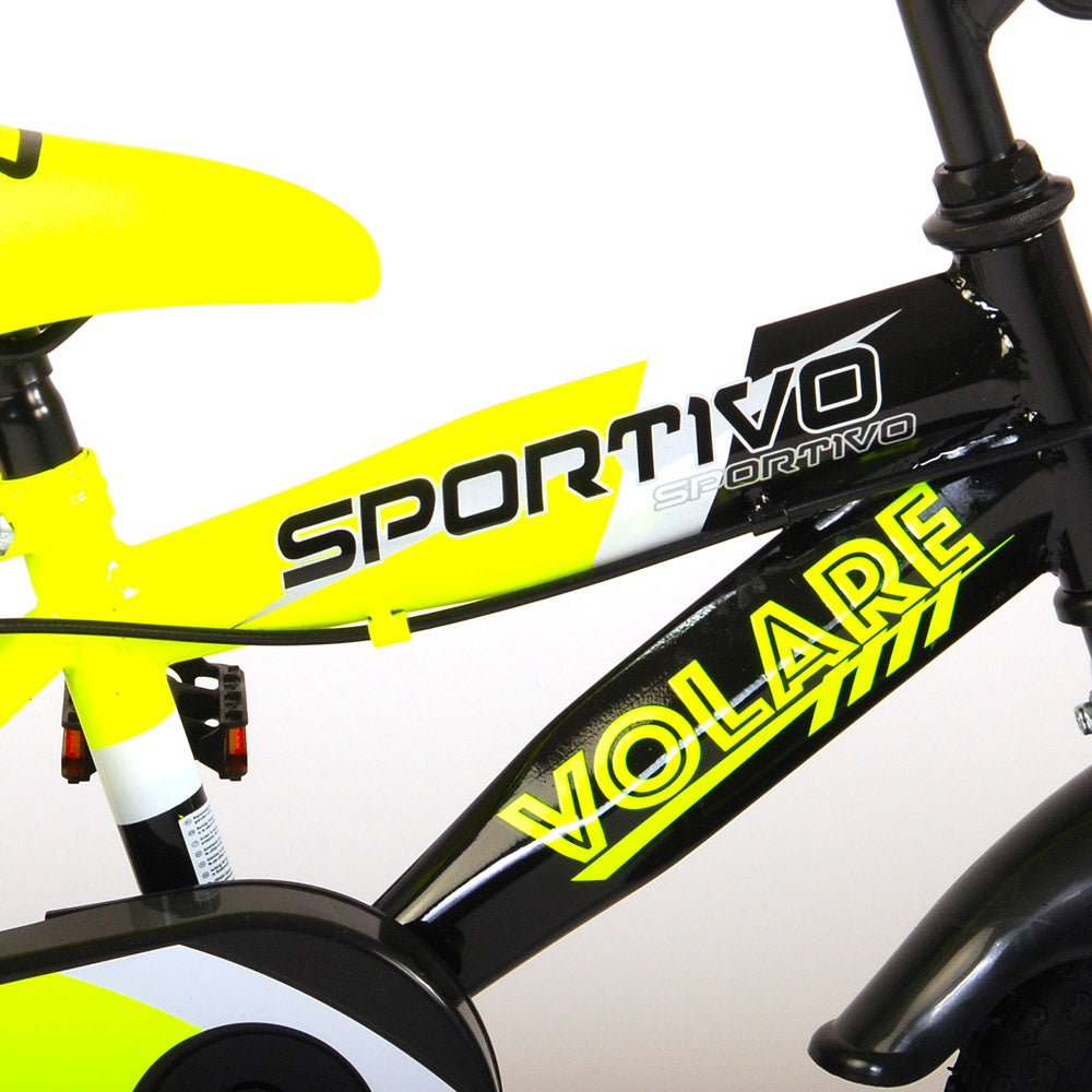 Bicicletta per Bambino 16" 2 Freni Sportivo Giallo Neon e Nero