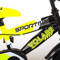 Bicicletta per Bambino 16" 2 Freni Sportivo Giallo Neon e Nero