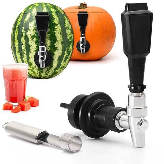 Set di Distributore di Bevande - Crea un Distributore di Bevande con Frutta - Set di Filo in Plastica - Set di Attrezzi in Acciaio Inossidabile - Ideale per Feste - Istruzioni Incluso