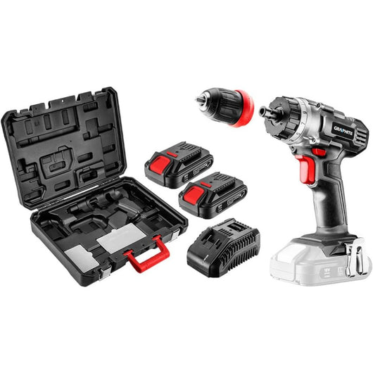 Topex 58g022-set2 trapano avvita e a batteria energy + 18v li- ds