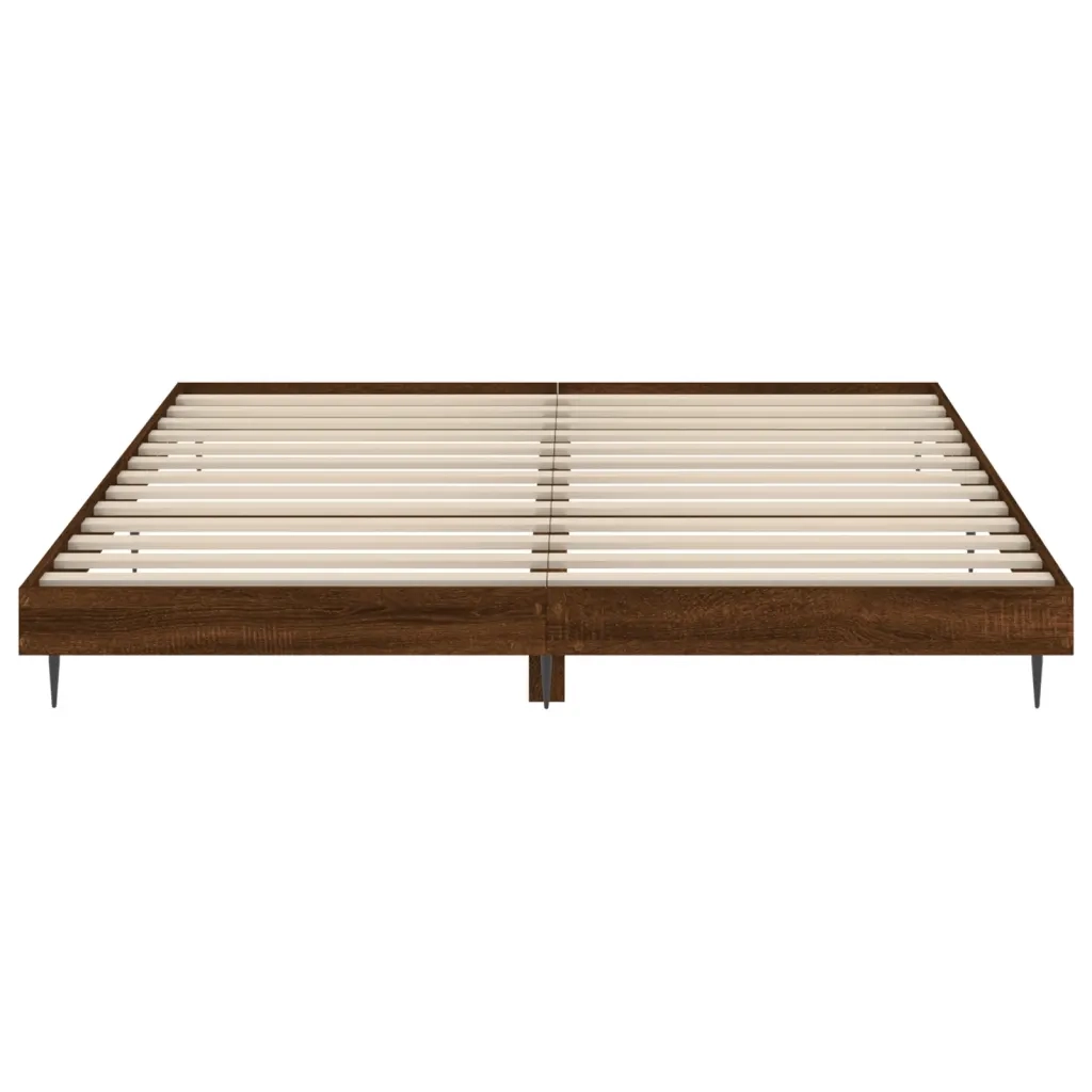 Letto matrimoniale | Letto per adulti | Giroletto senza Materasso Rovere Marrone 200x200 cm Truciolato