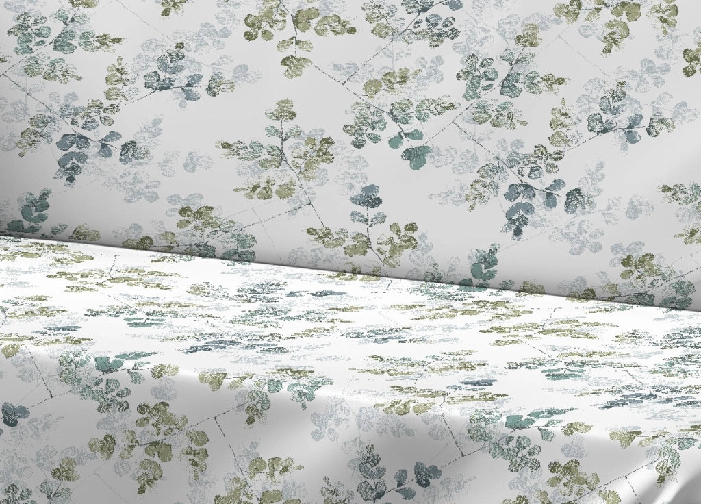 Telo Arredo Granfoulard Copritutto Salvadivano 100% Cotone Dis. Petalo - Singolo - Verde