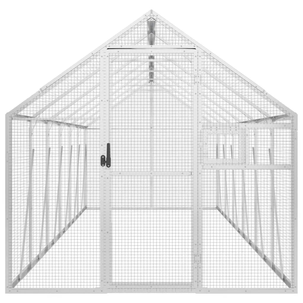 Voliera Argento 1,79x6x1,85 m in Alluminio 3155798