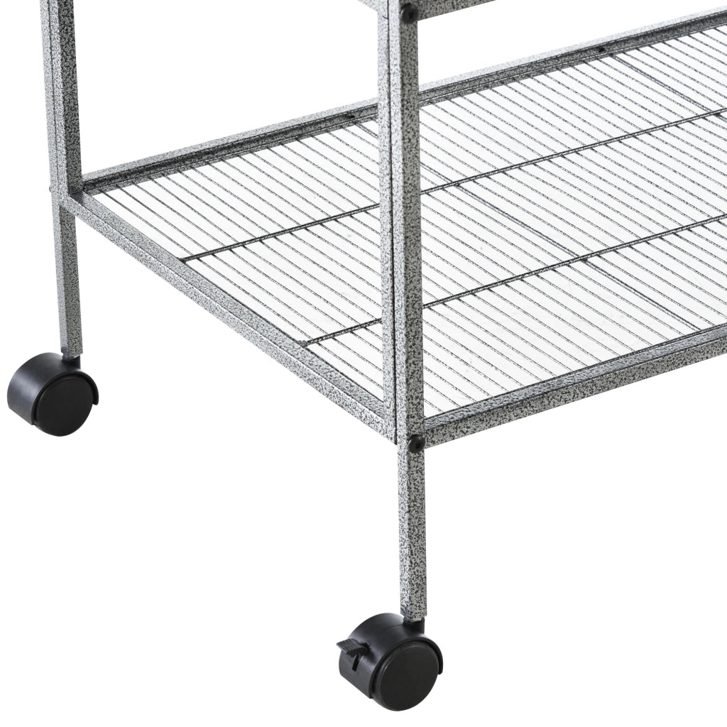 Gabbia per Uccelli con Ruote ¨C zephmum ¨C Grigio 95x45.5x102 cm