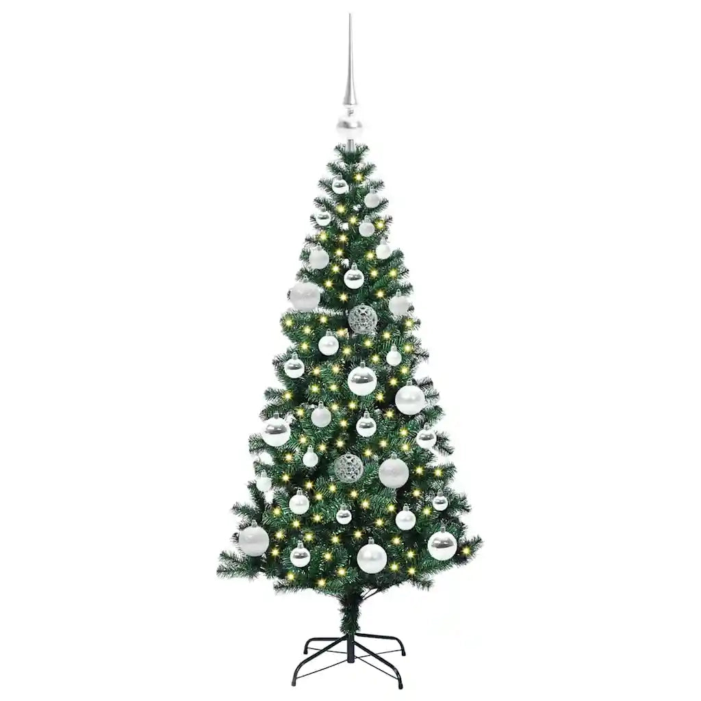 Albero di Natale | Decorazioni natalizie artificiale con luci integrate Verde 120 cm