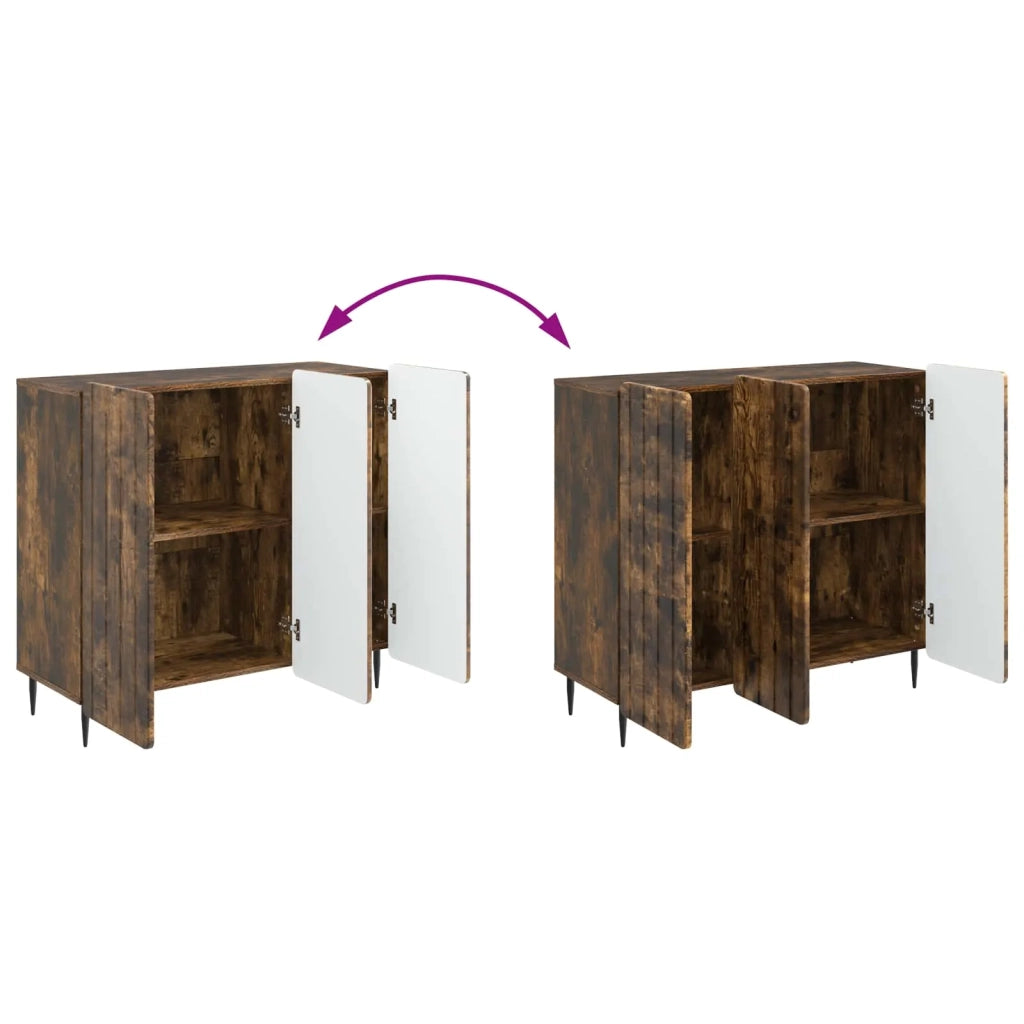 Credenza Rovere Fumo 89 x 34,5 x 82 cm Legno ingegnerizzato