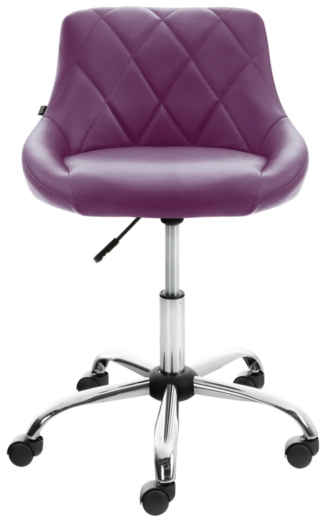 Sgabello da lavoro Lazio in similpelle viola,Finta pelle