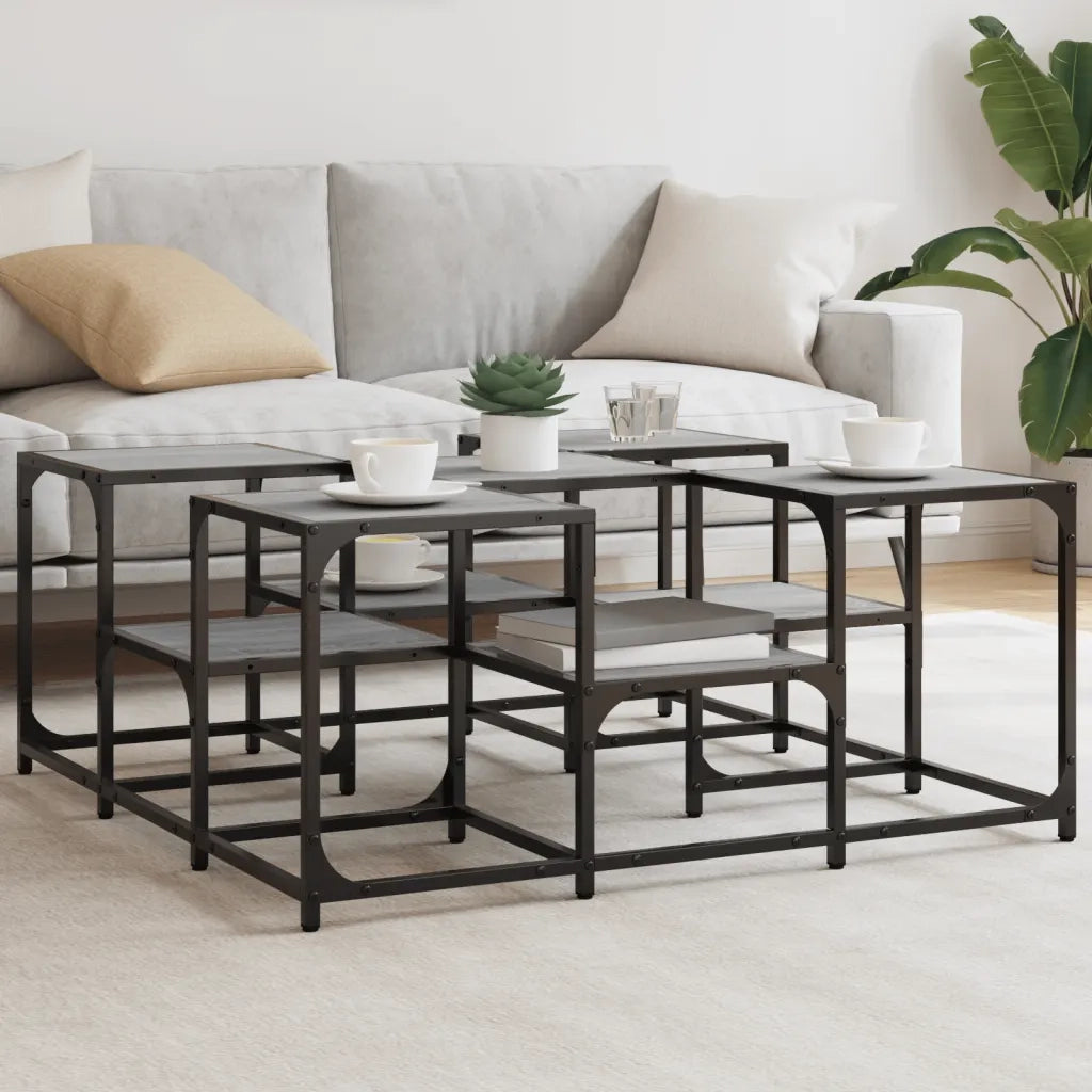 Tavolino da Salotto Grigio Sonoma 91x91x40 cm Legno Multistrato