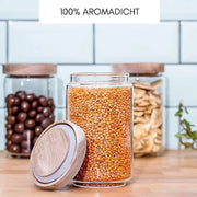 Set di contenitori in vetro con coperchio (3 pezzi), contenitori in vetro per alimenti con coperchio, adegui, sigillanti, set di contenitori in vetro per la cucina, 700 ml