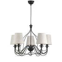 Lampadario Loris nero paralumi sabbia